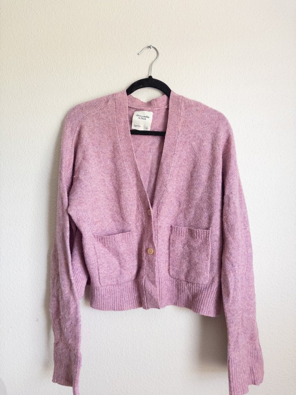 Abercrombie Cropped Cardigan Dusty Rose S